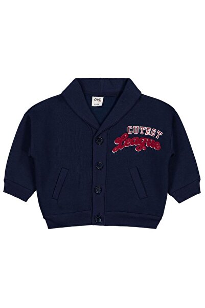Civil Baby Text Embroidered Cardigan for 6-18 Months - Navy Blue 18-24 Months