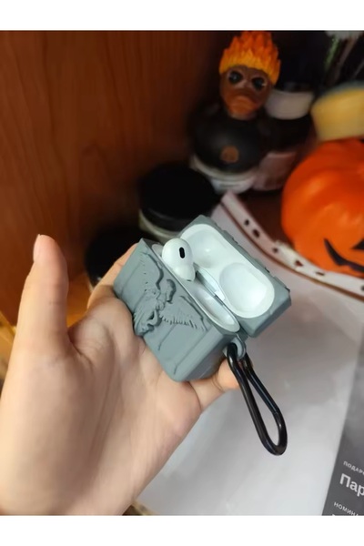 Dmay AirPods Pro 3 (2025) Earphone Compatible Angel Figured Silicone Case + Hook