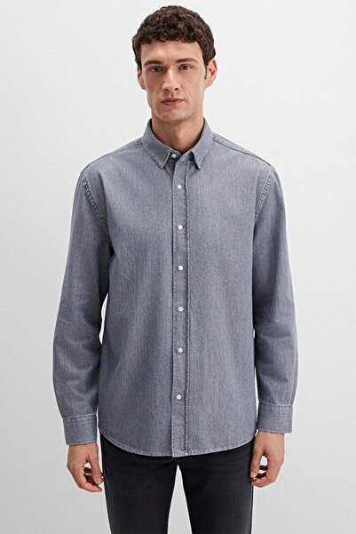 Mavi Erkek Uzun Kol Gömlek