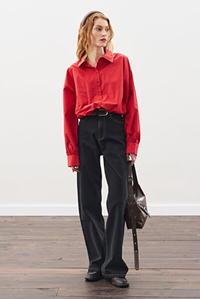 Manuka Crop Balon Form Shirt Red