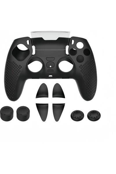 Generic PS5 Controller Skin & Accessory Set for DualSense Edge (Black)