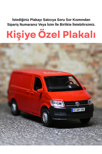 bebeym Volkswagen Transporter Metal Oyuncak Araba - Kişiye Özel Hediye Plakalı - Kırmızı