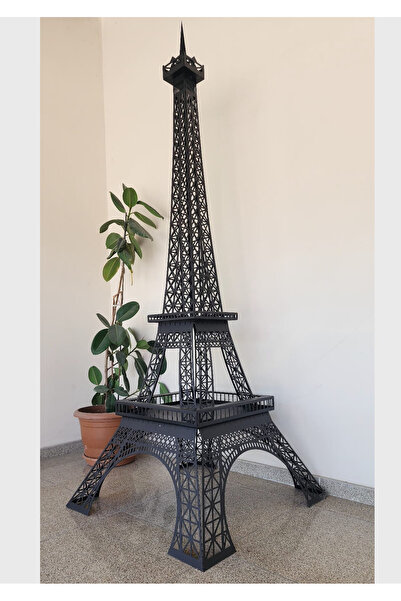 Home Eyfel Kulesi Siyah Metal Dev Boy (240 cm) Lazer Kesim Ev Veya Ofis Dekor...