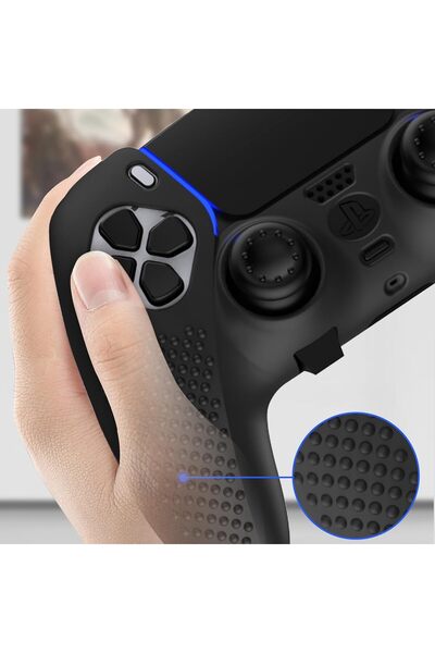 Generic PS5 Controller Skin & Accessory Set for DualSense Edge (Black)