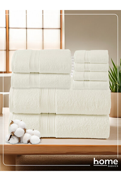 Donetella مجموعة مناشف فاخرة مكونة من 8 قطع - 100% قطن ممشط 600 جرام لكل متر ...