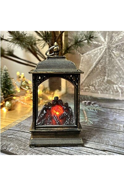 HOFF Decorațiune retro pentru șemineu, 1 LED, H 13,5 cm, efect de flacără cal...