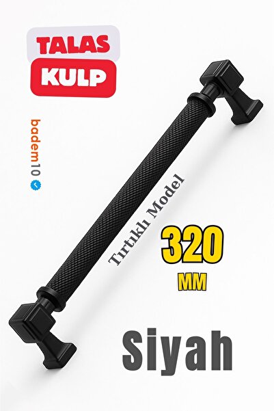 Badem10 Talas Serrated Black Color Metal Handle 320 mm Lid Handle Modern Furniture Drawer Cabinet Handles