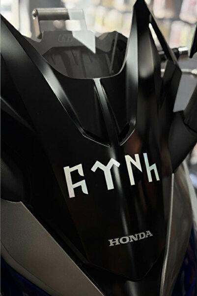 Banxtre Motor ve Araba için Göktürkçe Türk Yazısı Beyaz Sticker Etiket (15CM