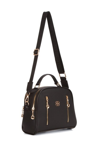 Newish Polo Women's Fabric Long Strap Hand and Shoulder Bag – Black