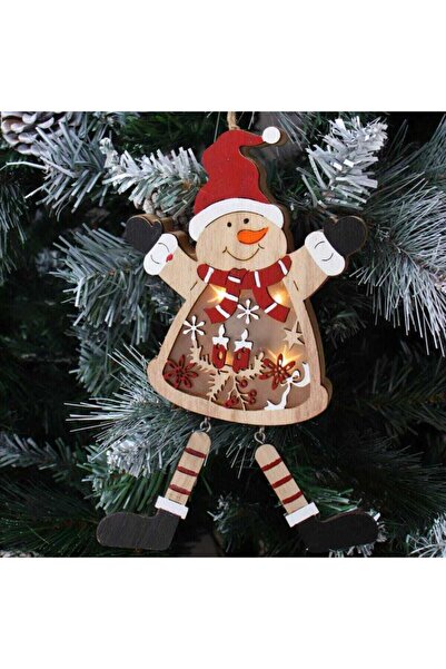 HOFF Figurină om de zăpadă de Crăciun, Hoff, 4 LED-uri, lumină caldă, aliment...