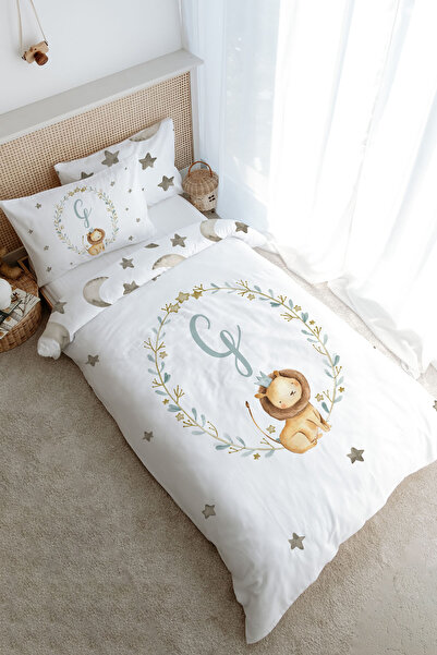 Tuğba Kuğu Single Duvet Cover Set (160X220) - Little Lion Series - Letter g