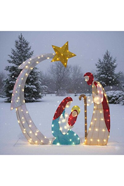 HOFF Decorațiune magică de Crăciun pentru exterior, 152 LED-uri, lumină caldă, alimentare de la rețea, H 152,4 cm