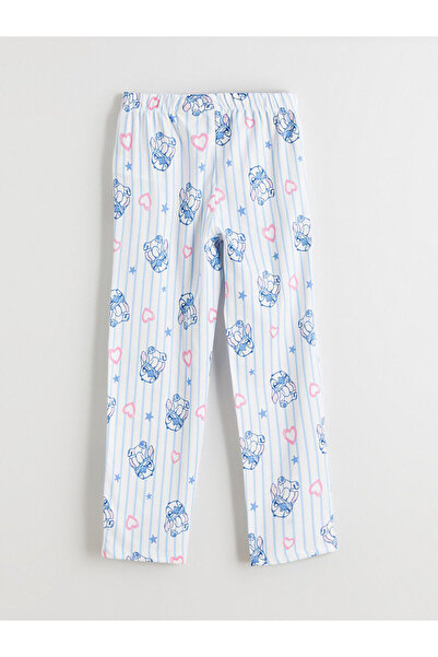LC Waikiki Vizyon Yeni Sezon Beli Lastikli Stitch Baskılı Kız Çocuk Pijama Alt
