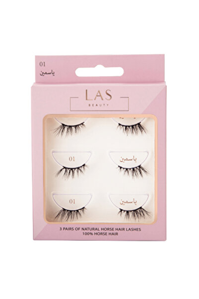 LAS BEAUTY طقم رموش ياسمين ثلاثي رقم 1 من لاس بيوتي