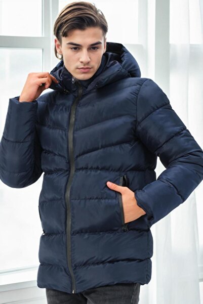 Dewberry M8659 Men's Coat-Dark Blue-1