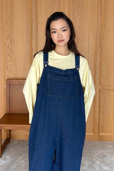 Ceylan Otantik Denim Salopet Jumpsuit