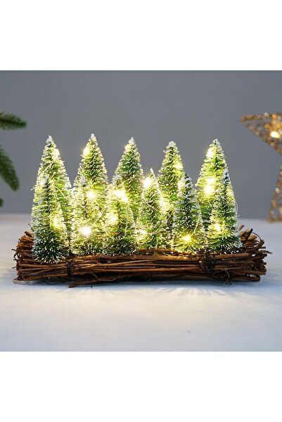 HOFF Decorațiune pentru brad înzăpezit, 27 LED-uri, lumină caldă, H 12 cm, al...