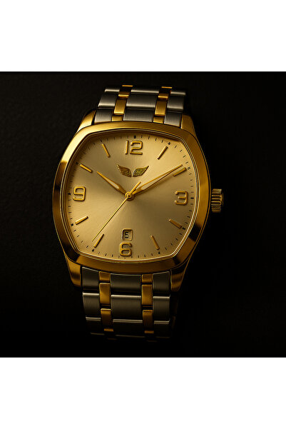 AndraRose Styles Ceas Barbatesc Premium - Gold & Silver Edition