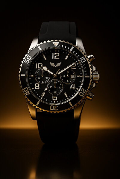 AndraRose Styles Ανδρικό ρολόι Premium - Black Diver Edition