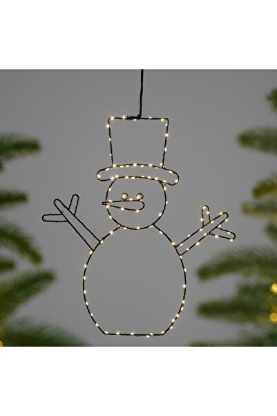 HOFF Figurină om de zăpadă de Crăciun, 108 LED-uri, lumină caldă, H 44 cm, al...