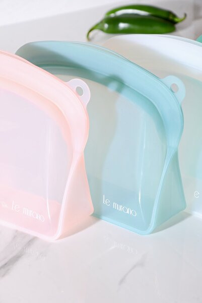 Le murano Sheer Air Tight Ziplock Silicone Storage Bag 600 ml | Blue