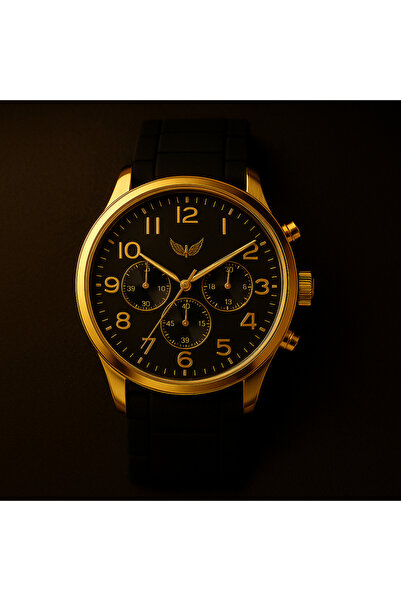 AndraRose Styles Ceas Barbatesc Premium - Black & Gold Elegant Edition