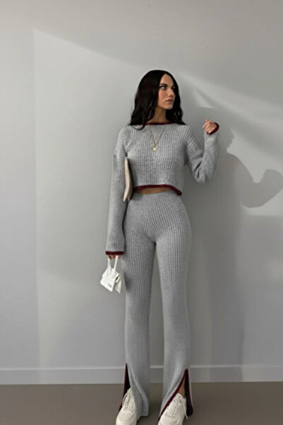 H&E LUXURY DESIGN Women's Slit Detailed Knitwear Set