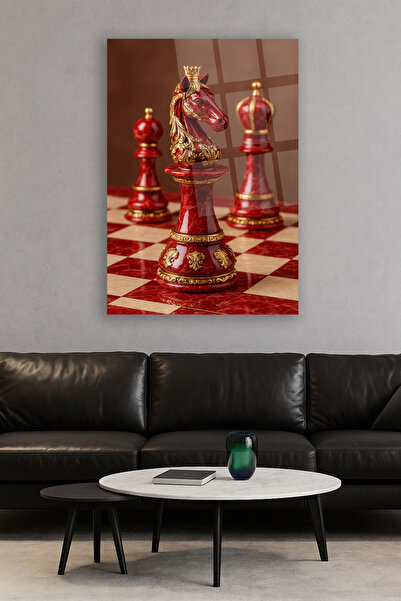 TAULART Luxury Chess Modern Glass Table Ultra High Quality Horse Chess Piece Table Office Home Gift