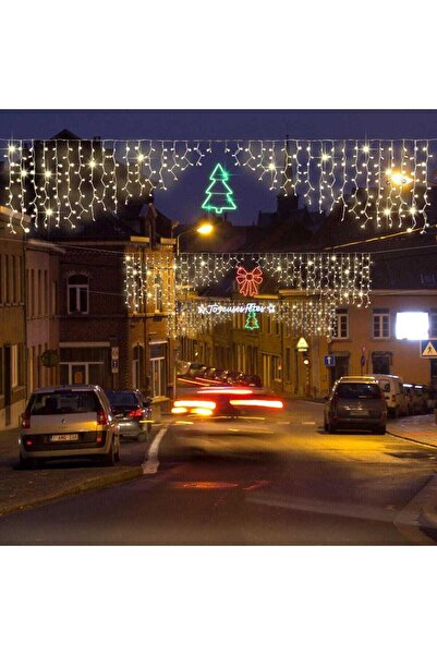 HOFF Luminițe de Crăciun în formă de țurțuri, plasă, 390 LED-uri, alb cald + ...