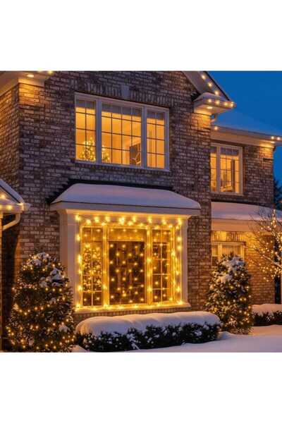 HOFF Plasă luminoasă de Crăciun, 108 + 12 LED-uri, alb cald + intermitent, 2 ...