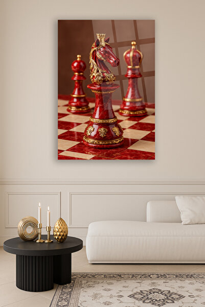 TAULART Luxury Chess Modern Glass Table Ultra High Quality Horse Chess Piece Table Office Home Gift