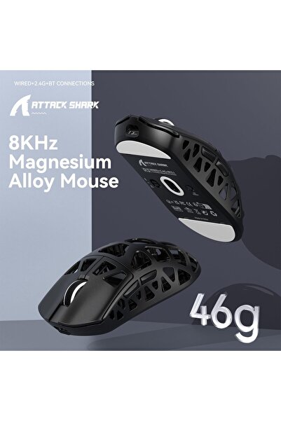 Attack Shark R3 Wireless Gaming Mouse, Tri-mode BT/2.4G/Wired, PAW3395, 26K DPI (Black)