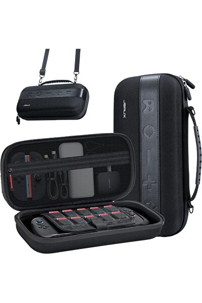 jsaux حقيبة حمل لجهاز نينتندو سويتش 2 (2025) - هيكل صلب، 20 فتحة لبطاقات الأل...