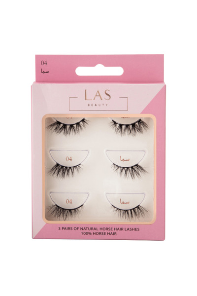 LAS BEAUTY طقم رموش ثلاثي سما رقم 4 من لاس بيوتي