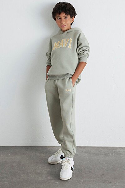 Mavi Erkek Çocuk Logo Baskılı Eşofman