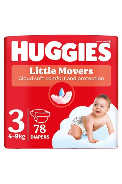 Huggies Little Movers diapers 3, 4-9 kg, 78 pcs