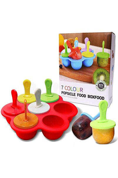 COOYA Silicone Popsicle Molds For Child,7-cavities DIY Ice Pop Mold,Reusable Mini Popsicles