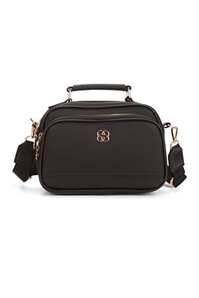 Newish Polo Women's Fabric Long Strap Hand and Shoulder Bag – Black