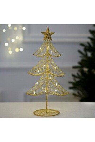 HOFF Metal Christmas Tree Decoration, 20 LEDs, Warm Light, H 40 cm, Battery Powered