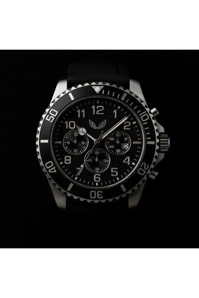 AndraRose Styles Ceas Barbatesc Premium - Silver & Black Sport Edition