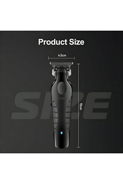 Kemei Cordless Hair Clipper – Zero-Gap T-Blade Trimmer
