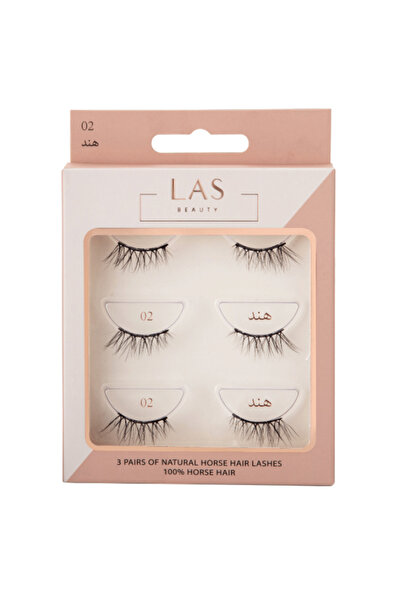 LAS BEAUTY طقم رموش ثلاثي هند رقم 2 من لاس بيوتي