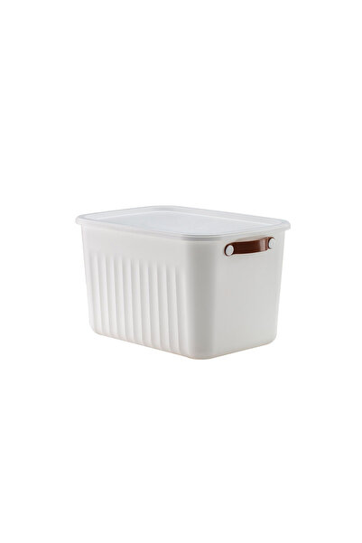 HOMİNG 3-Piece Multi-Purpose White Organizer Box with Lid 15 Lt