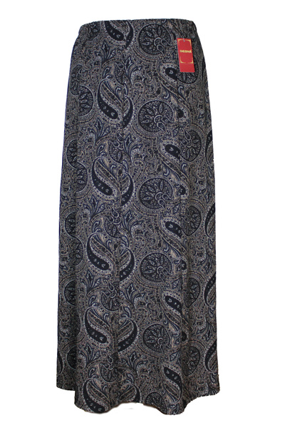 HESNA Women's Floral Pattern Oversized Size 8 Piece Elastic Winter Quality Black Skirt