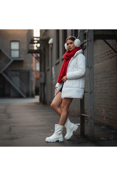 OEM Women's platform boots, fur lined interior, eco-leather, CA-82