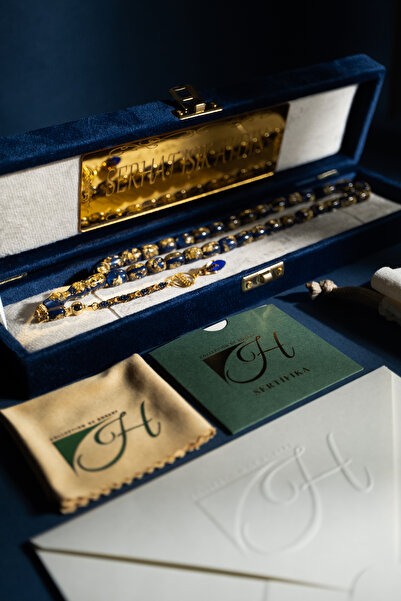 COLLECTION OF ROSARY Altın Yaprak Parçacıklı Özel Döküm- Kişiye Özel Tasarım 925 Ayar Gümüş Püsküllü