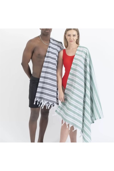 ASPA 100% Cotton Peshtemal Sarayli Model Shaded Pattern 100X180 cm Beach & Bath Towel