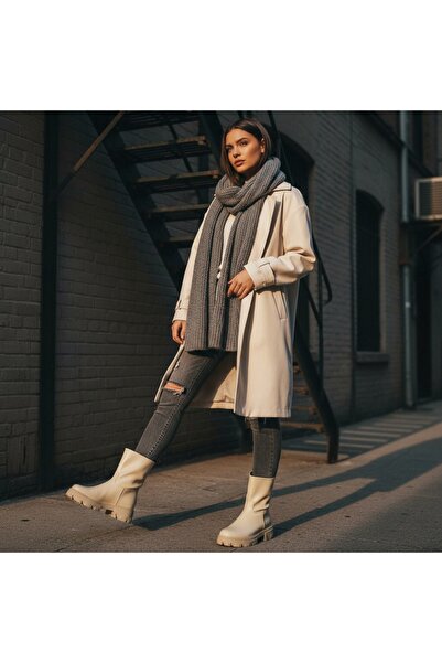 OEM Women's platform boots, fur lined interior, eco-leather, CA-82