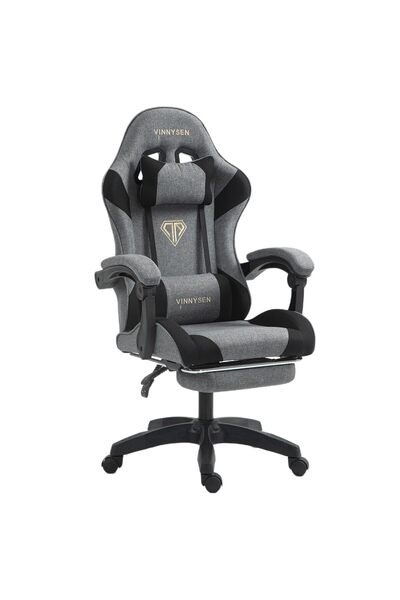 MINOMAC كرسي ألعاب، كرسي كمبيوتر، كرسي ألعاب مريح مصنوع من القماش، قابل للإمالة