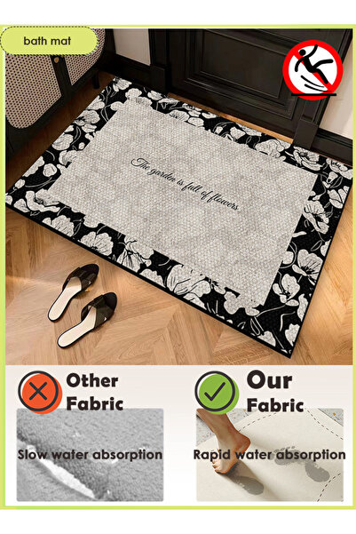 Generic Bathroom Mat, Floor Mat Non Slip Absorbent Rug Stain Resistant Quick Dry Thin Rug Machine Washable